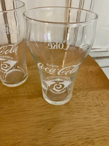 Vintage 75th Anniversary Coke Glasses (1977) - Florida & Mobile AL Bottling Co’s