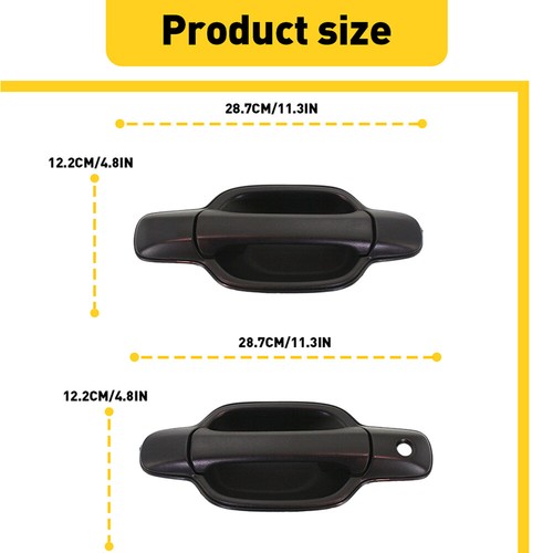 For 2004-2012 GMC Canyon Front RH+LH Side Pair Black Exterior Door Panel Handle - Picture 7 of 15