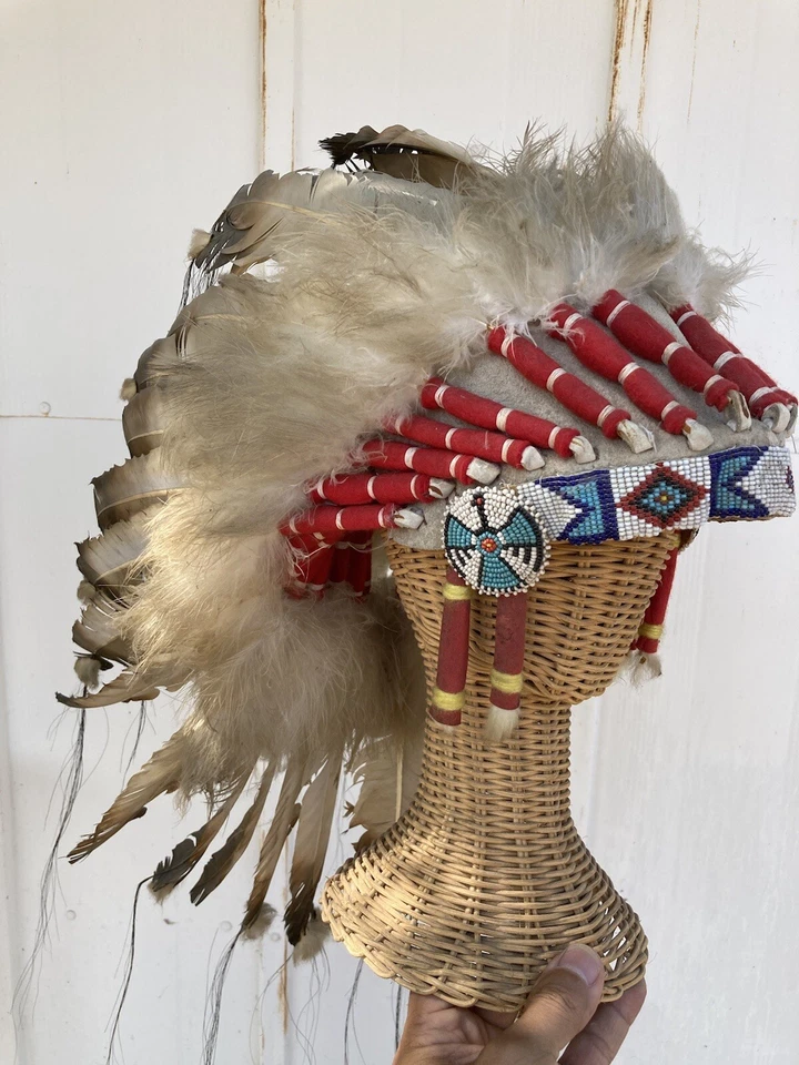 Tocado ceremonial real emplumado indio nativo americano vintage años 50’s 60’s Foto 2 de 4