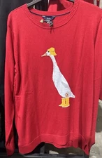 NWT Joules Size 14 US Ladies  Red Knitted Miranda  'Duck' Jumper Light Sweater