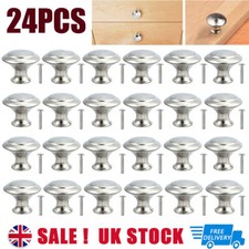24 Pcs Door Knobs Cabinet Handles Cupboard Drawer Kitchen Stainless Steel DIY UK