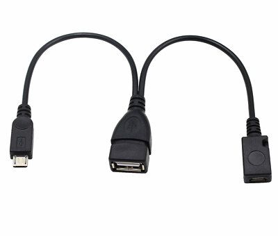 Micro USB Male To USB Female Host OTG Cable &USB 2.0 Male Power Cable Y Splitter