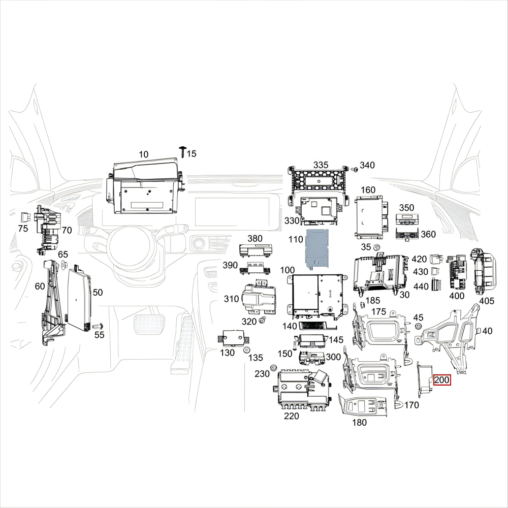 Spannungswandlermodul Hilfsbatterie OE 2059052809 für W205 W257 W253 W213 W222, ABS-Material