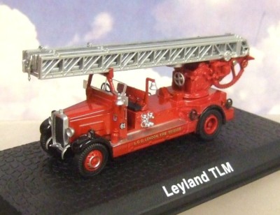 ATLAS 1/76 1938 LEYLAND/METZ TLM TURNTABLE LADDER ENGINE LCC LONDON FIRE BRIGADE