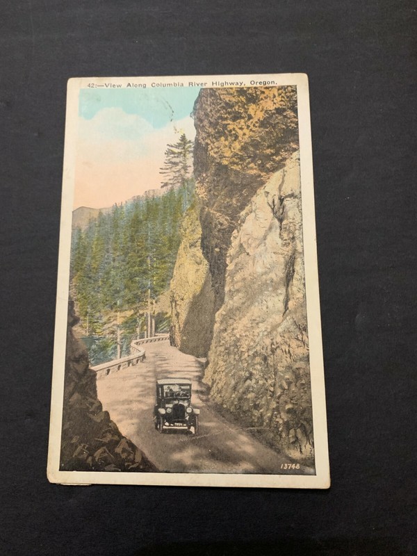 c.1920 View Along Columbia River Highway Oregon Postcard