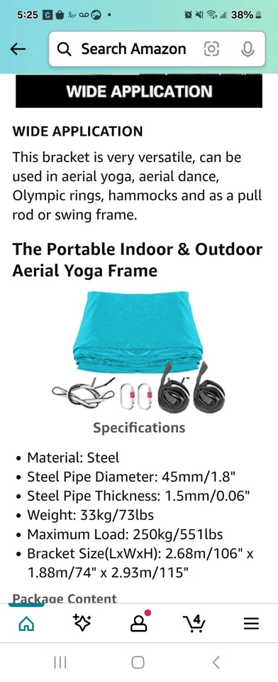 Soporte de inversión de cabestrillo de yoga. Sedas aéreas de yoga SOLO RECOGIDA LOCAL. Jax, FL & S. C Foto 3 de 4