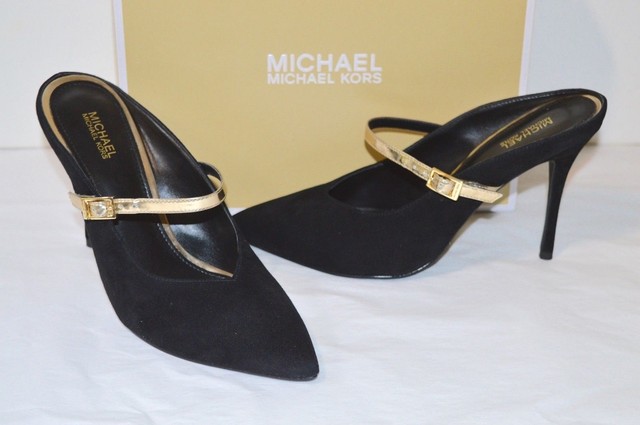 michael kors black and gold heels
