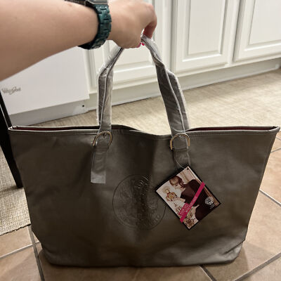 VINCE CAMUTO SHINY GOLD LARGE TOTE BAG SHOPPING