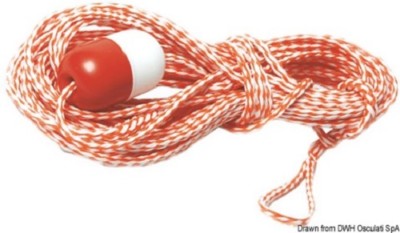 Abschleppseil für Schlauchboot 18m lang rot & weiß mit Schwimmer TR1