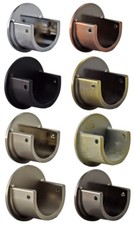 2 Metal 19mm Curtain Pole Recess Wall Bracket Black Chrome Brass Satin Chrome