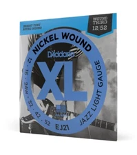 D'Addario EJ21 Jazz Light Wound 3rd String Electric Guitar Strings 12-52
