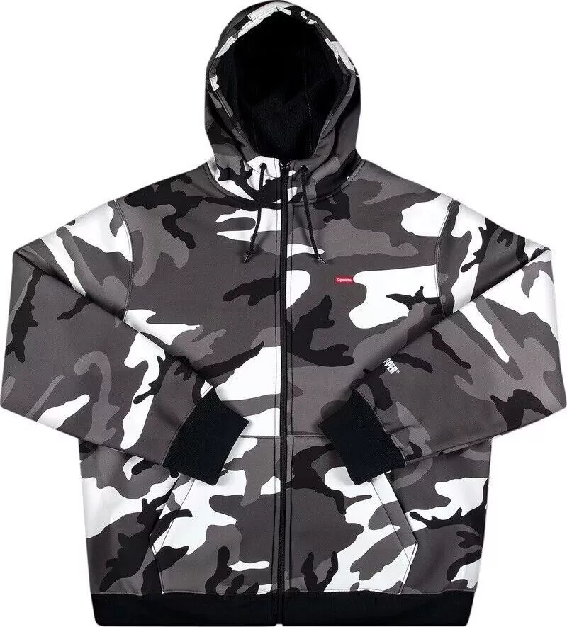 Sweat shirt à capuche zippé Supreme x Gore Tex camouflage neige FW20 taille Med