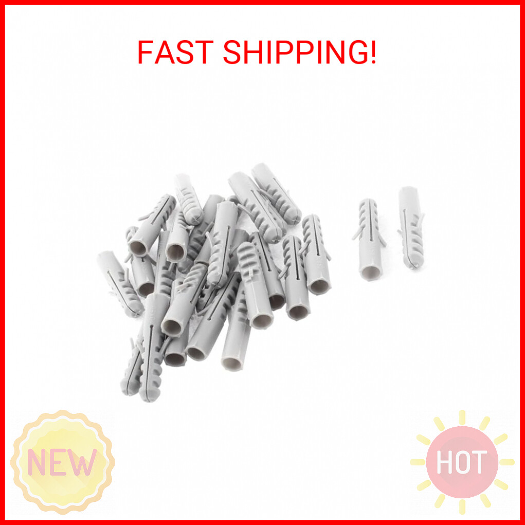 uxcell® M10x50mm Plastic Anchors Lag Expansion Nails Plugs Screws Clips 25Pcs