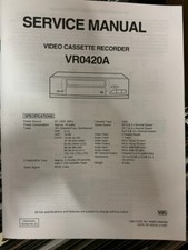 EMERSON VR0420A VR-0420A VCR Repair Service Manual FROM THE USA **ORIGINAL**
