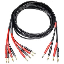 CESS-106-6f Bi-Wire Banana Plug Splitter Speaker Cable, 2 Banana Plugs to 4 B...