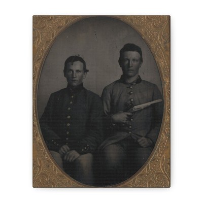 Two unidentified soldiers in Confederate uniforms - Canvas Wall Art