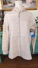 Women's Columbia Hart Mountain Quilted Full Zip Hoodie Beige Size M Brand New