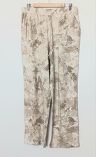 Belle Beach by Kim Gravel Pants Women's Size M Tan Shiborri-Print Knit Beach