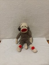 Vintage Handsewn Deluxe Sock Monkey Stuffed Animal FREE SHIP