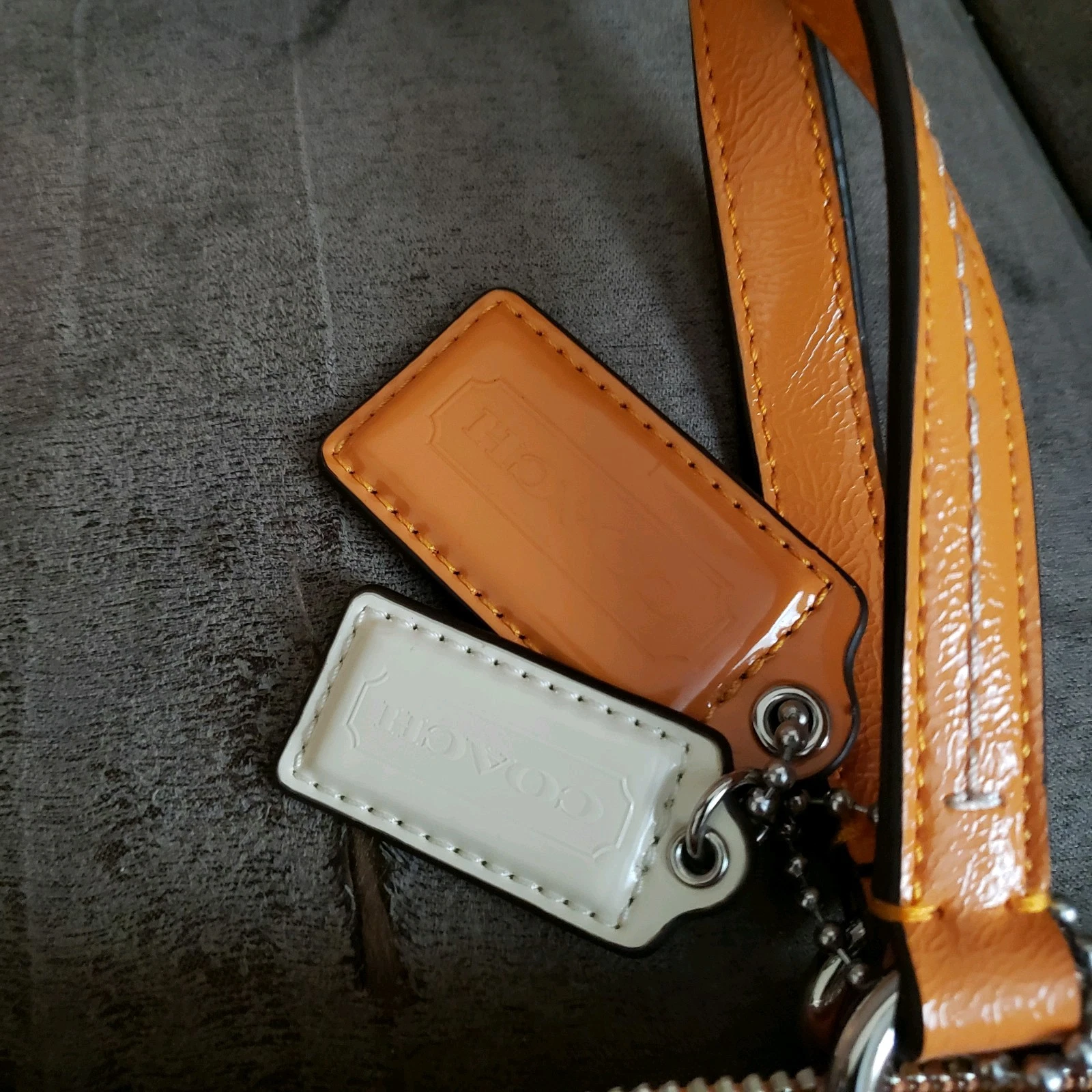 Borsa a mano Coach da donna SV KAKI ORANGE SPRICE F24364 NUOVA CON ETICHETTE $328