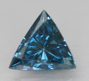 0.18 Carat Fancy Vivid Blue VVS1 Triangle Natural Enhanced Diamond 3.99X3.84mm