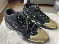 Reebok Question Low Black/Gold Toe Men s Size...