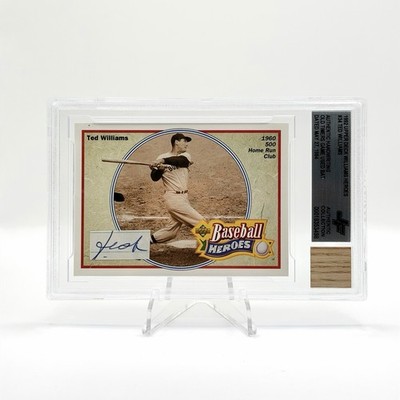1992 Upper Deck Ted Williams Jersey Fusion - Cut Auto, Bat Relic - Beckett Auth