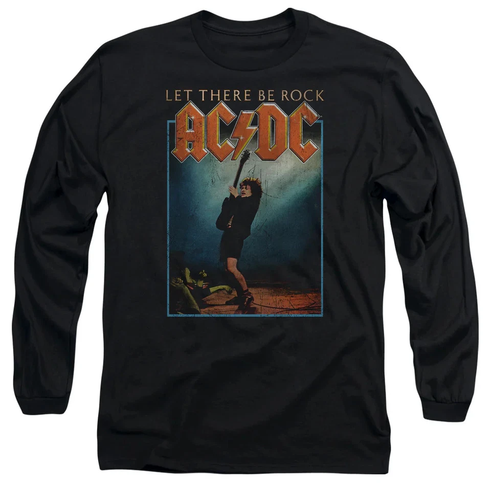 AC/DC Let There Be Rock Mens Long Sleeve Shirt Black Officially Licensed - Image 2 of 3