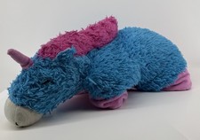 Pillow Pets Blue Pink Unicorn Plush 18" Fantasy Cozy Rare HTF Stuffed Toy 2012
