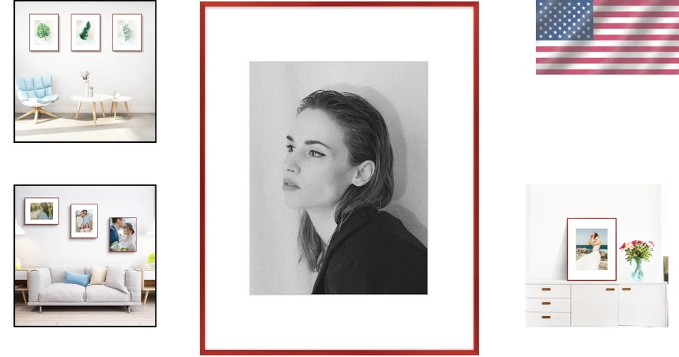 Gallery Wall Frame with Mat - Red - Image 2 of 4