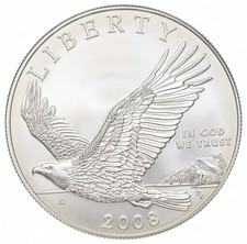 2008-P Unc American Bald Eagle Commemorative Silver Dollar $1 *8748