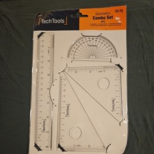 New Math Geometry Set with Ruler Triangles Protractor 4-Piece Kit