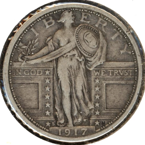 1917-S Type 1 Standing Liberty Quarter~ VF  Condition ~ 1c START