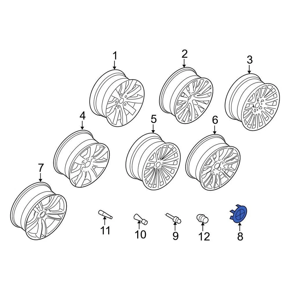For BMW X5 2000-2018 BMW 36136783536 Wheel Cover Foto 3 de 4