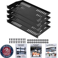 Heavy-Duty 1U Rack Mount Cantilever Shelves - Vented for Enhanced Performance