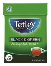 Tetley Teabags, Black and Green, 72 Teabags (Packaging may vary) 