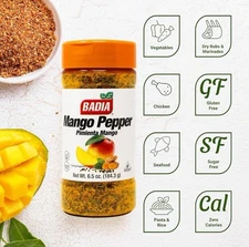 Badia 🥭 Mango Pepper  Seasoning, 6.5 oz - Sweet & Zesty Pepper • BB: 05/2030