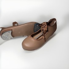Danshuz Kid s Size 1 M Comfort Tap Shoes New Tan Dance Ribbon Retail 36