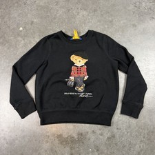 Polo Ralph Lauren Sweatshirt Youth Medium Black Polo Bear Preppy