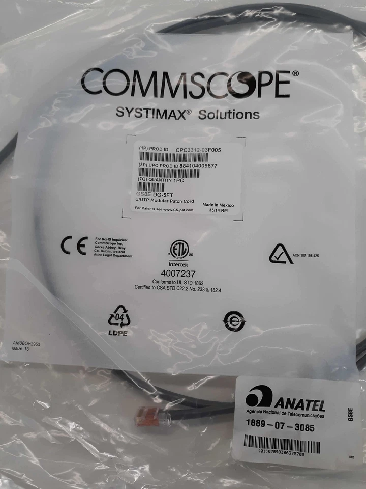 CommScope GS8E-DG-5FT CPC3312-03F005 Systimax® U/UTP Modular Patch Cord 5Ft - Image 2 of 2