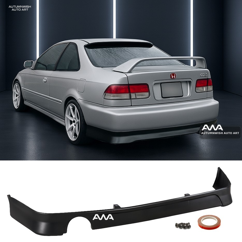 For 99-00 Honda Civic 2DR 4DR JDM Polyurethane Rear Bumper Lip Diffuser