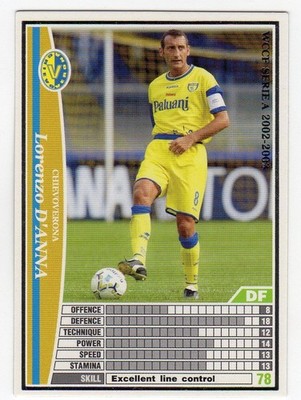 figurine WCCF EUROPEAN CLUB 2002/03 PANINI NEW 51 CHIEVO VERONA D'ANNA