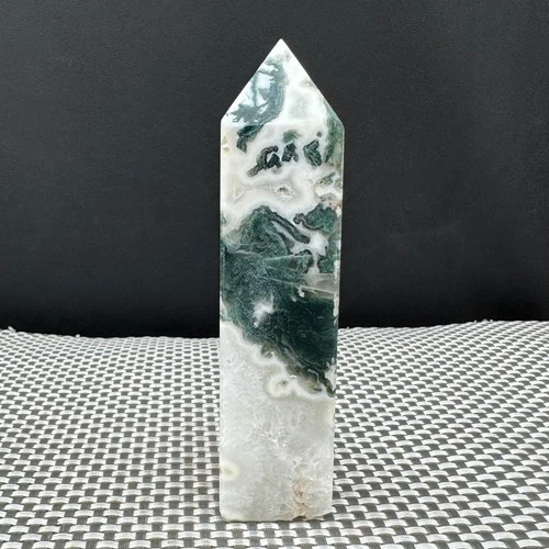 228G Natural Water Grass Moss Agate crystal pillar Crystal Reiki
