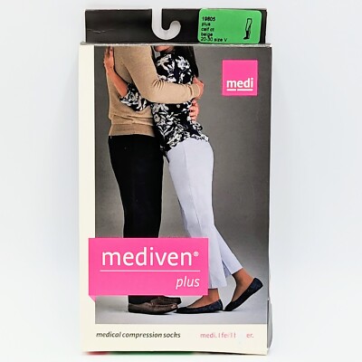 NEW Mediven PLUS 19805, 20-30 Sz V Calf  Compression Stockings CLOSED TOE Socks 