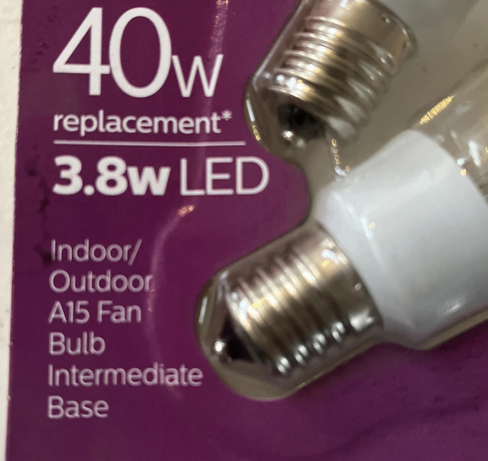 PHILIPS Warm Glow 3.8 W -40W Equivalent Soft White E17 Base Dimmable LED Bulbs - Image 2 of 4