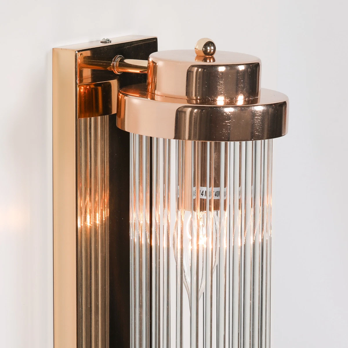 Art Deco style Gold colour Finish Fluted Column Glass Rods Wall