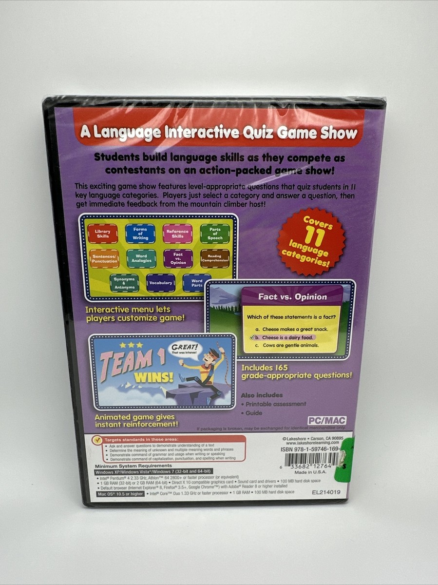 Language Adventures Quiz Game Show VideoGames Grades 1-3 | eBay