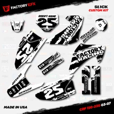 Black White Slick Camo Racing Graphics Kit fits Honda CRF150 03-07 CRF 150 Decal