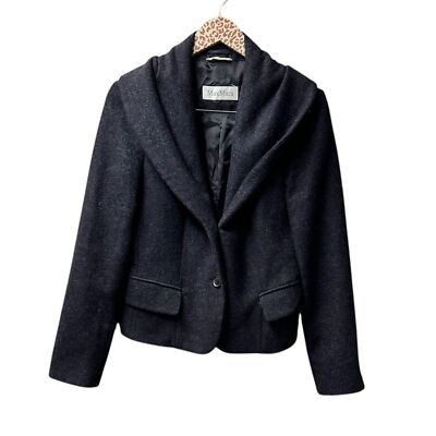 MaxMara Shawl Collar Wool Blend Coat Jacket Two Button Closure US 10