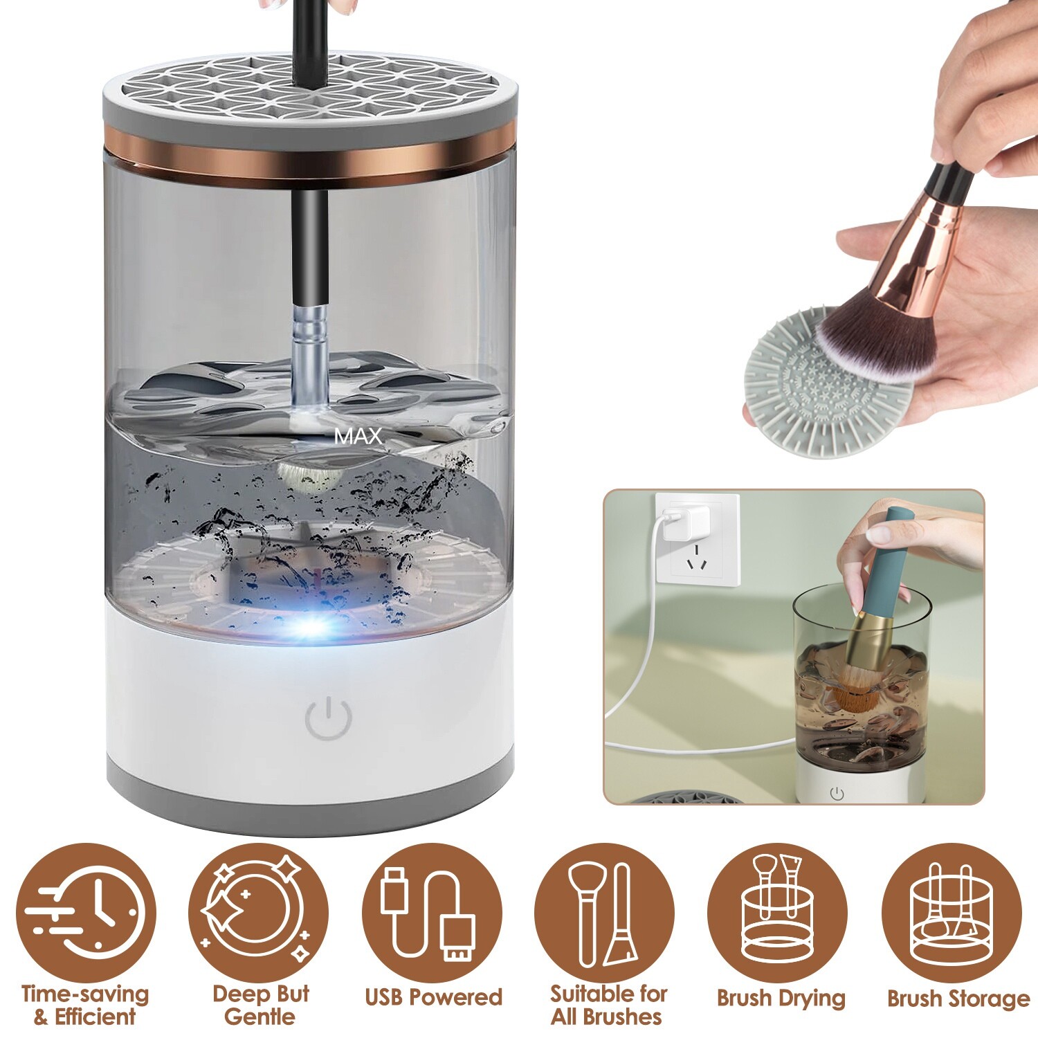 Electric Makeup Brush Cleaner Washer,Makeup Brush Cleaner Machine,Beauty Blender